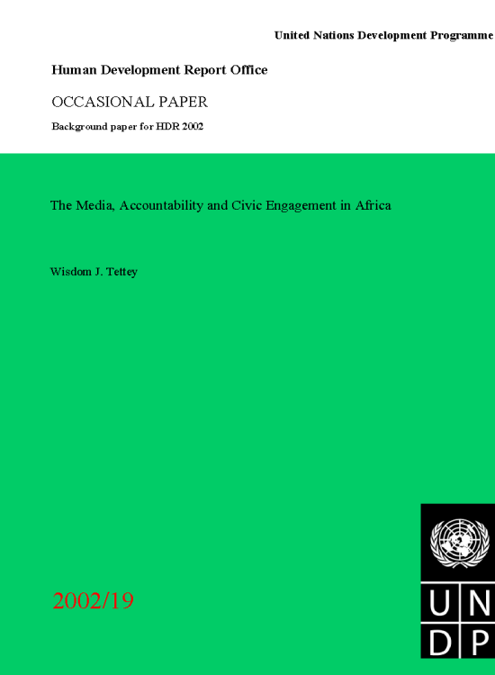 Publication report cover: The Media, Accountability and Civic Engagement in Africa