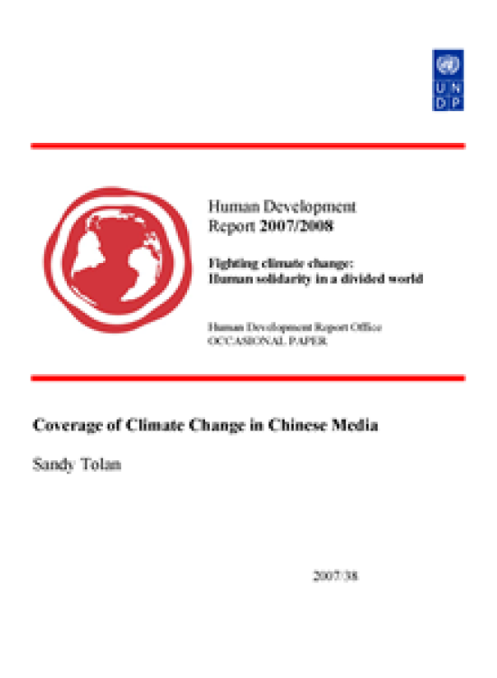 Publication report cover: Coverage of Climate Change in Chinese Media