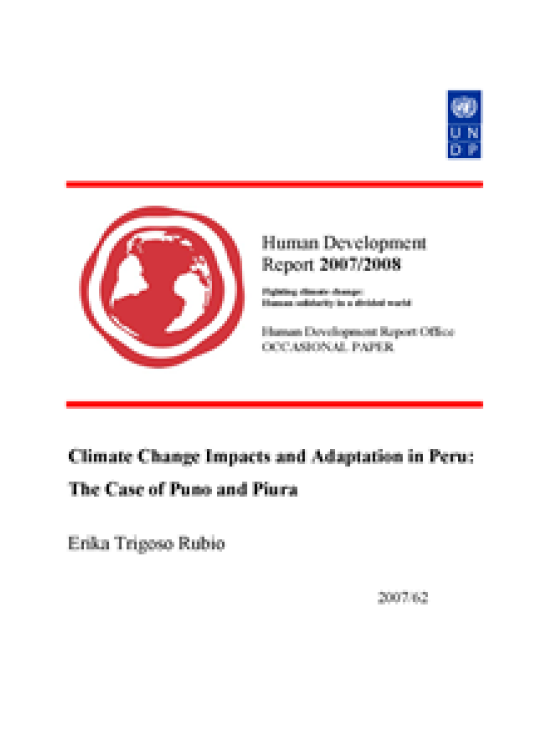 Publication report cover: Climate Change Impacts and Adaptation in Peru