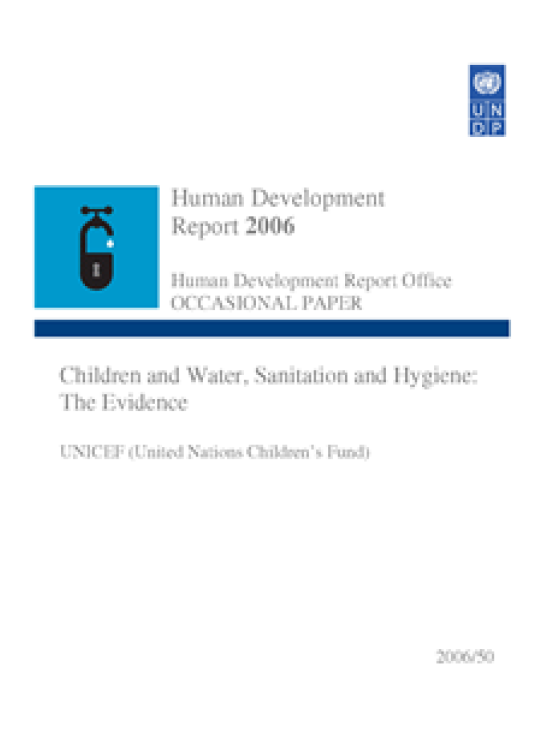 Publication report cover: Children and Water, Sanitation and Hygiene: The Evidence