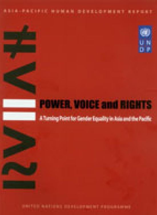 Publication report cover: Power, Voices and Rights