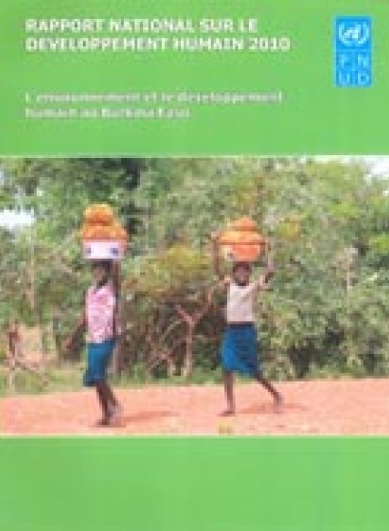 Publication report cover: L'environnement et le Développement Humain au Burkina Faso