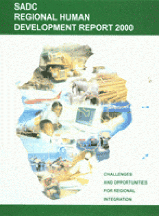 Publication report cover: SADC Regional Human Development Report