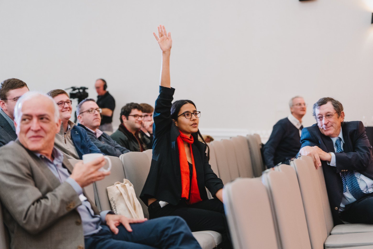 Picture: An enthusiastic young participant raises her hand