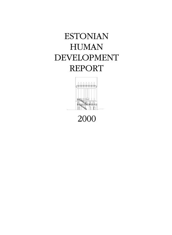 Publication report cover: National Human Development Report Estonia: 2000 