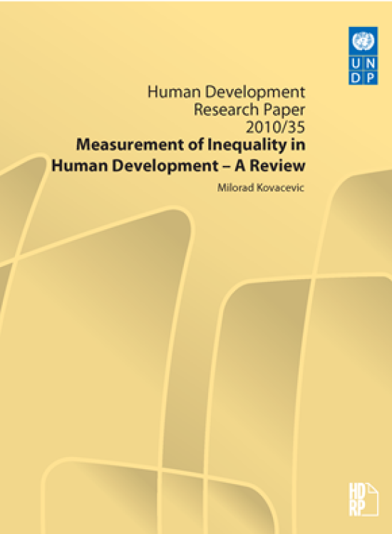 Publication report cover: Measurement of Inequality in Human Development – A Review