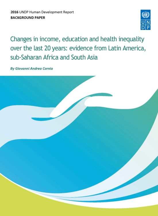 Publication report cover: Changes in income, education and health inequality over the last 20 years: evidence from Latin America, sub-Saharan Africa and South Asia