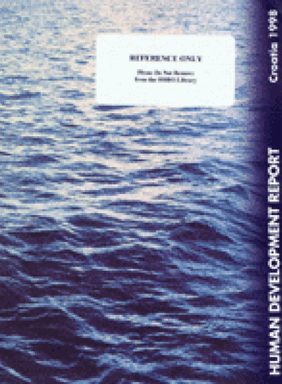 Publication report cover: General Human Development Report Croatia - 1998