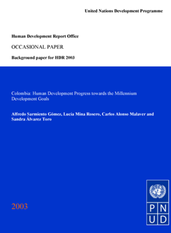 Publication report cover: Colombia: Human Development Progress towards the Millennium Development Goals