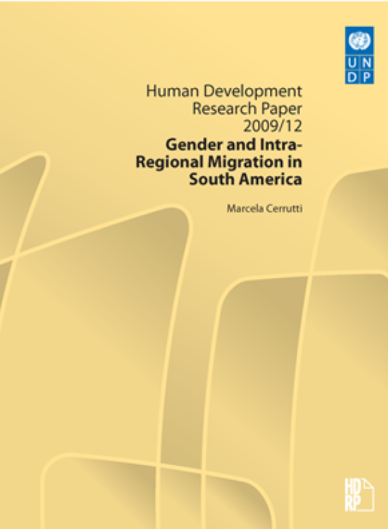 Publication report cover: Gender and Intra-Regional Migration in South America