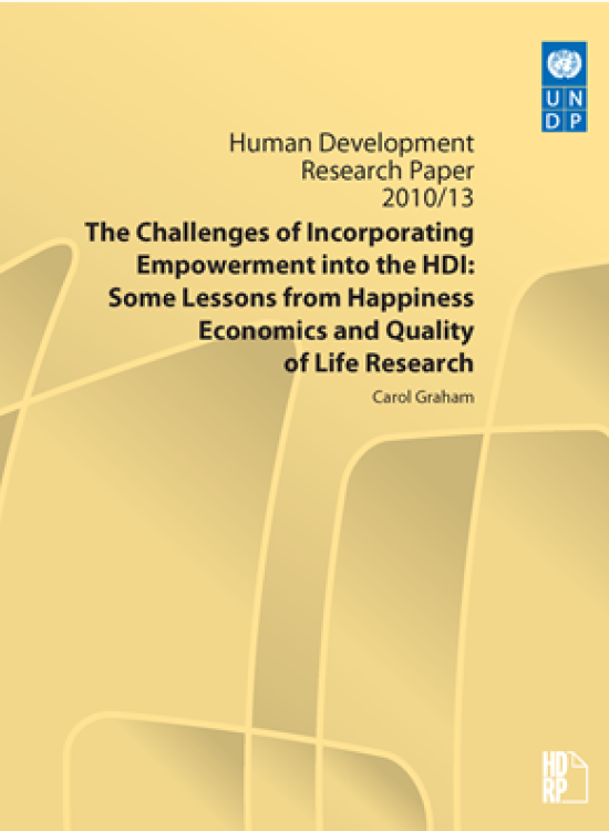 Publication report cover: The Challenges of Incorporating Empowerment into the HDI