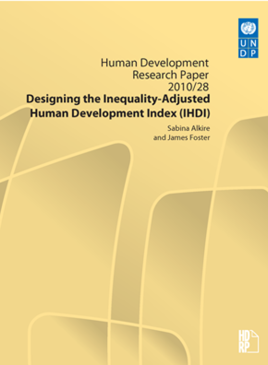 Publication report cover: Designing the Inequality-Adjusted Human Development Index (IHDI)
