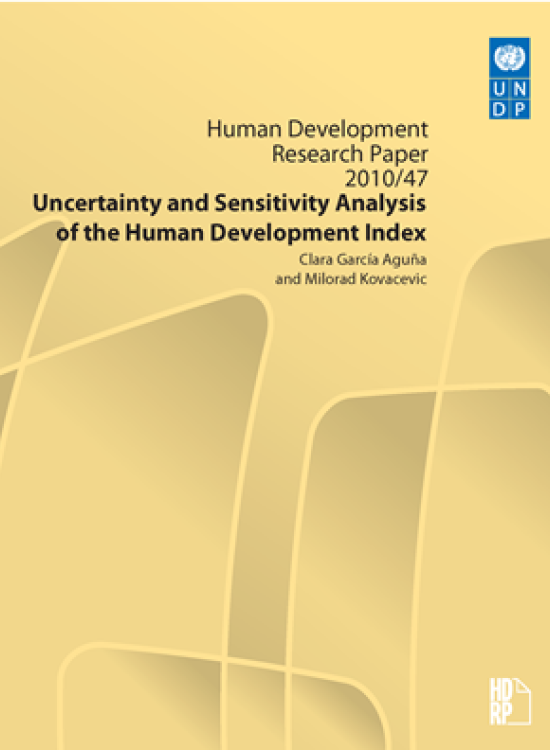 Publication report cover: Uncertainty and Sensitivity Analysis of the Human Development Index