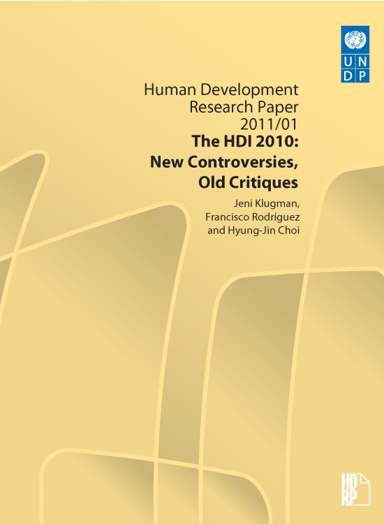 Publication report cover: The HDI 2010: New Controversies, Old Critiques