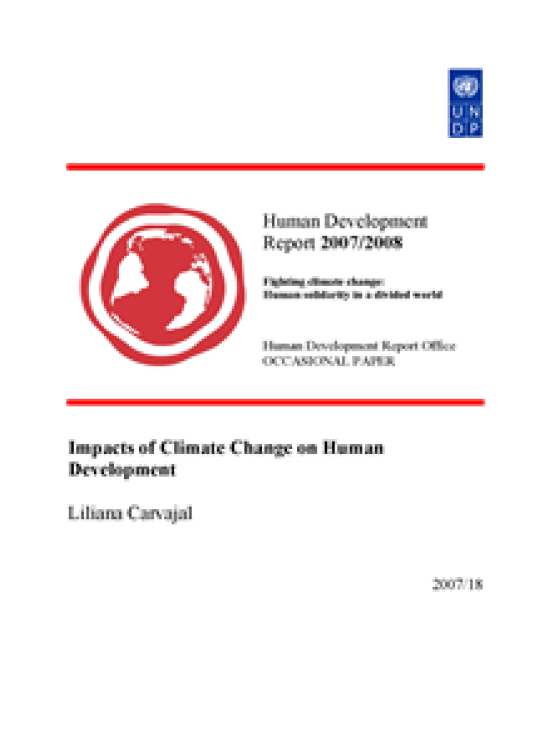 Publication report cover: Impacts of Climate Change on Human Development