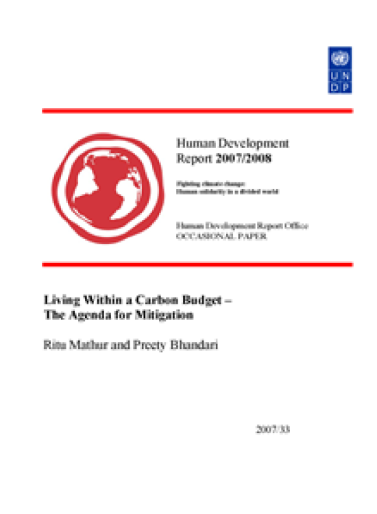 Publication report cover: Living Within a Carbon Budget – The Agenda for Mitigation