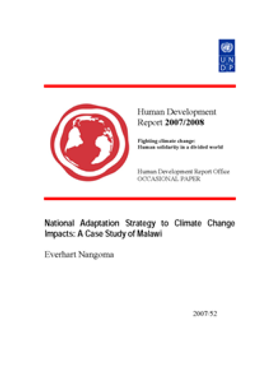 Publication report cover: National Adaptation Strategy to Climate Change Impacts: A Case Study of Malawi