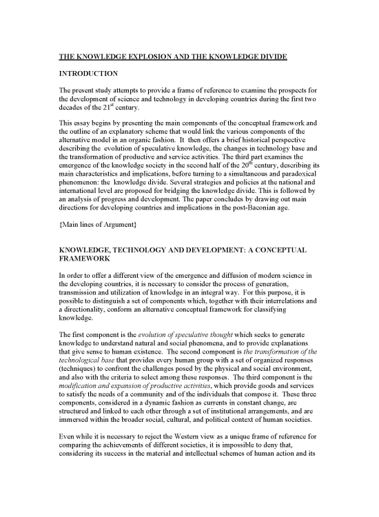 The Knowledge Explosion and the Knowledge Divide | Human Development ...