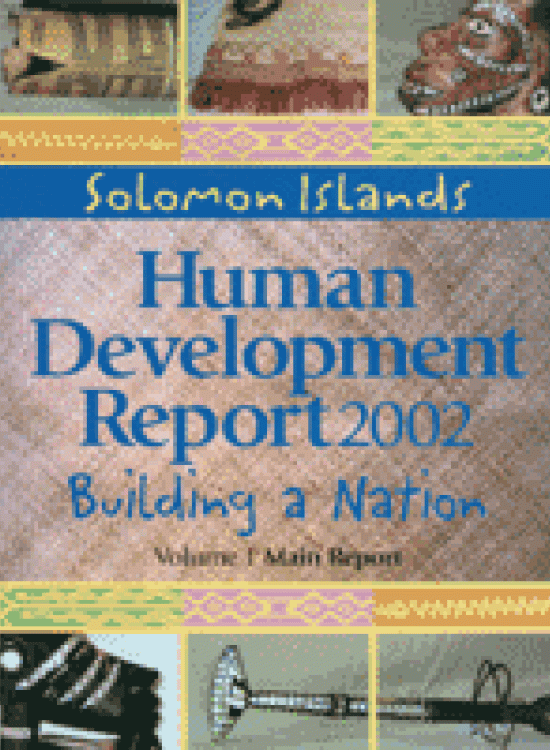 Publication report cover: Solomon Islands Human Development Report 2002