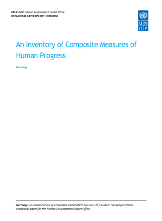 Publication report cover: An Inventory of Composite Measures of Human Progress